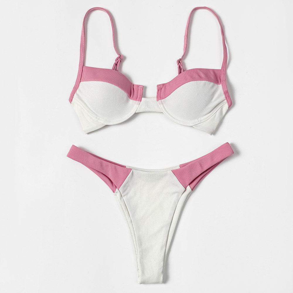 ZTVitality Ribbed Splicing เซ็ - Underwire Bra Padded บทวิจารณ์และราคา